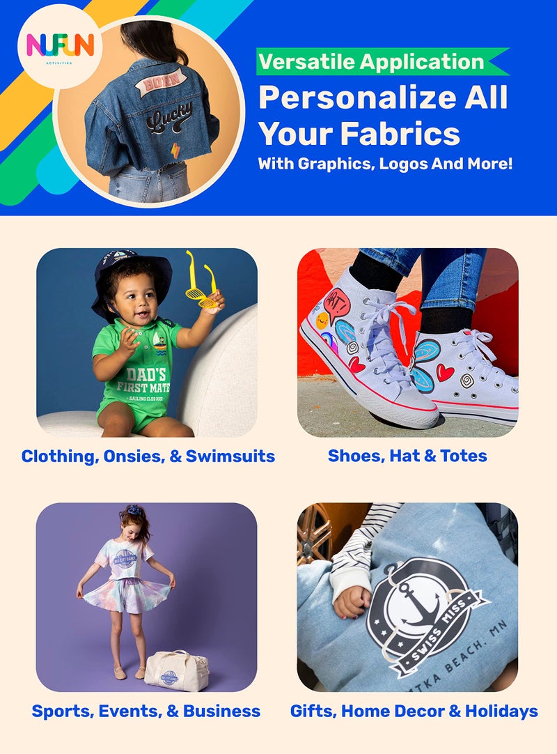 NuFun Activities ورق نقل حراري قابل للطباعة من NuFun للقمصان، للأقمشة الداكنة، 5 أوراق بحجم 8.5 × 11 بوصة، طويل الأمد، متين، جودة احترافية، سهل الاستخدام DIY، غير سام، مصنوع في الولايات المتحدة الأمريكية - Image 3